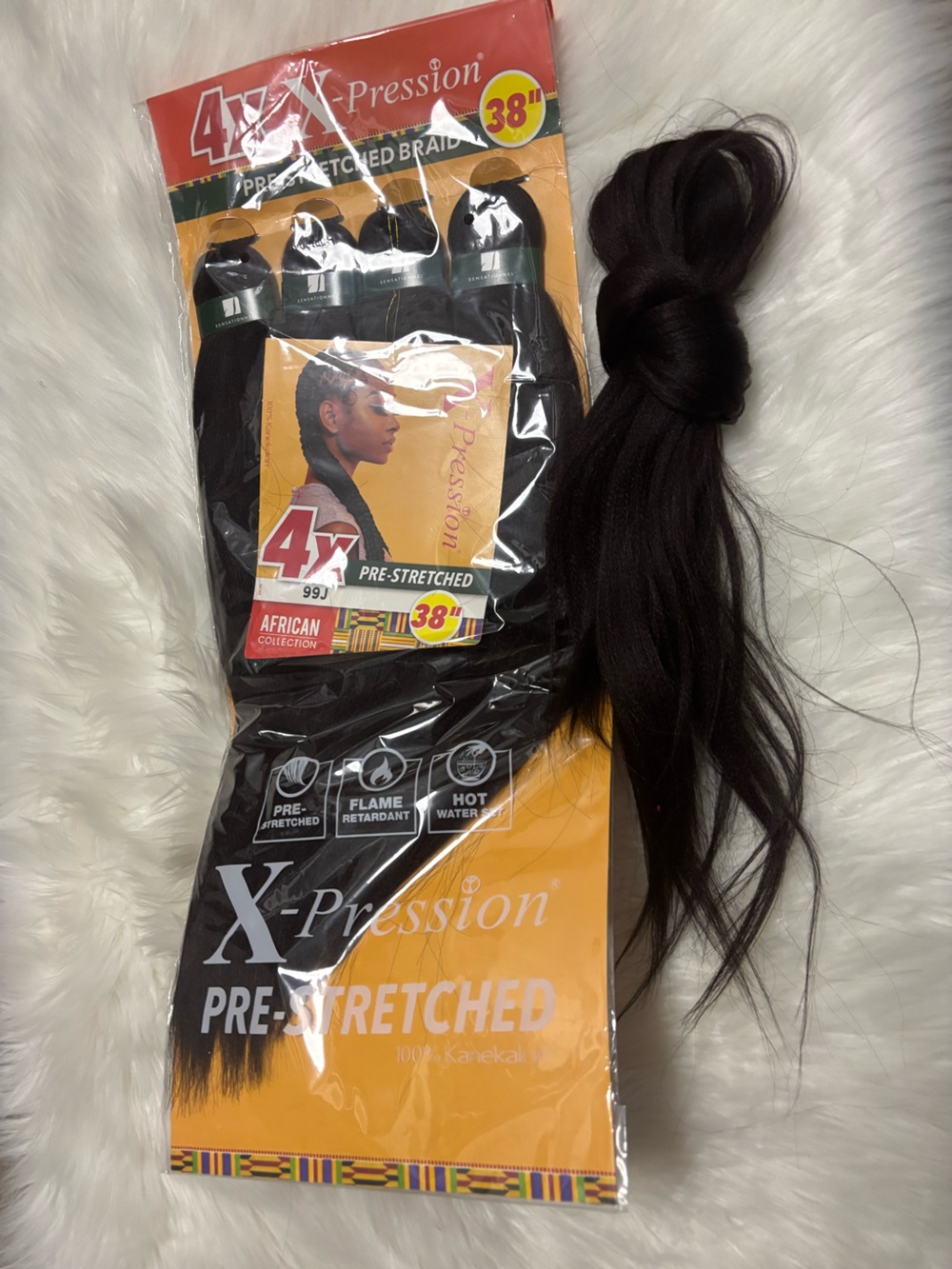Pre-Stretched 38" Synthetic‎ Braid - Natural Black